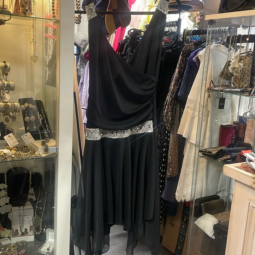 Studio Y black vintage halter dress medium